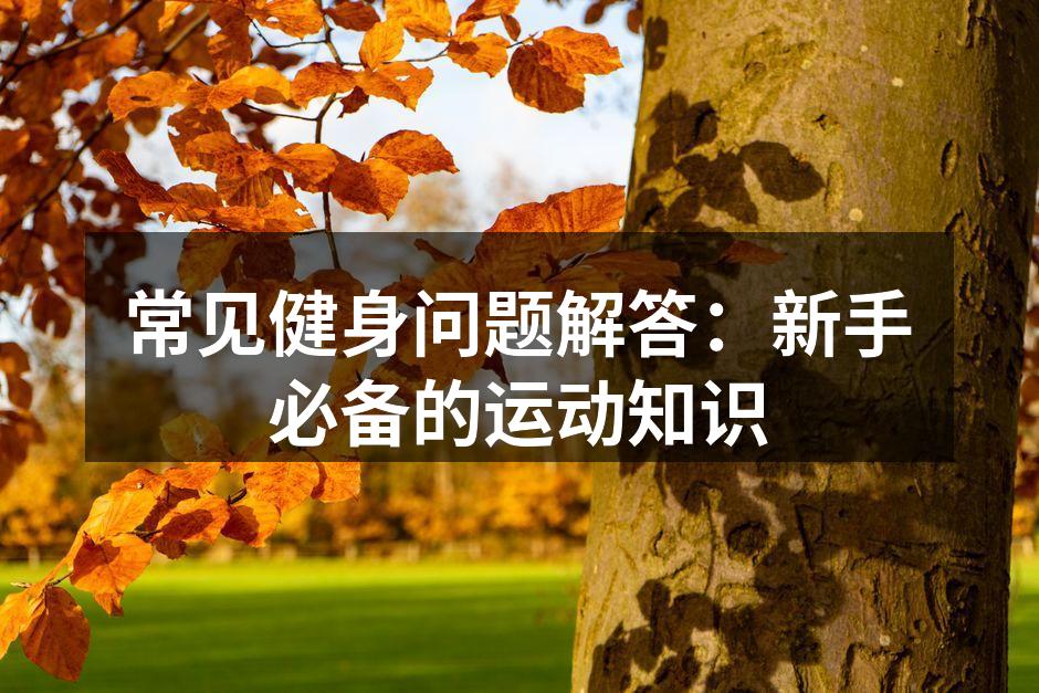 选择合适的运动器材